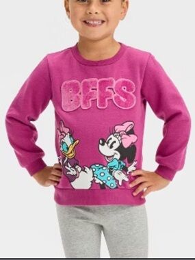 Disney Girls Fuchsia Minnie & Daisy BFFs Sweatshirt size 12 months